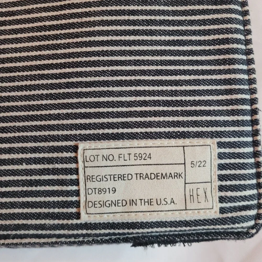 Hex Laptop Messenger Bag Navy and White Stripes